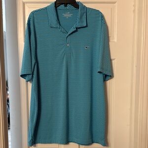 Vineyard Vines Aqua Striped Polo Shirt